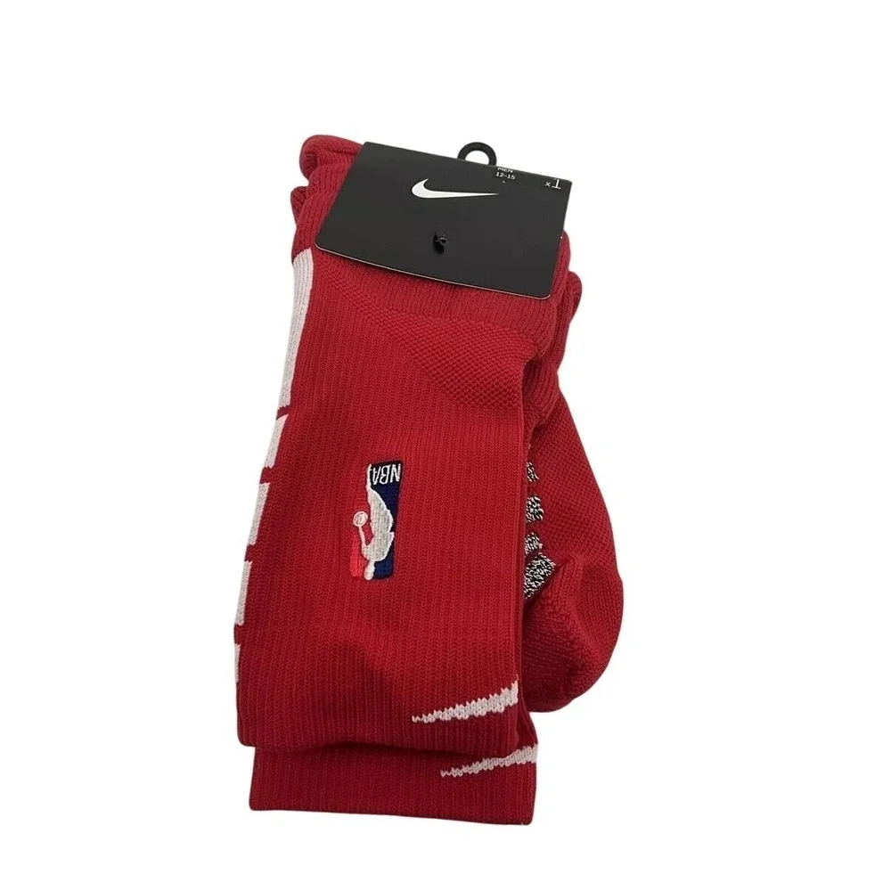 Nike NBA Authentic Basketball‎ Crew Socks Red White Men Medium SX7587-657